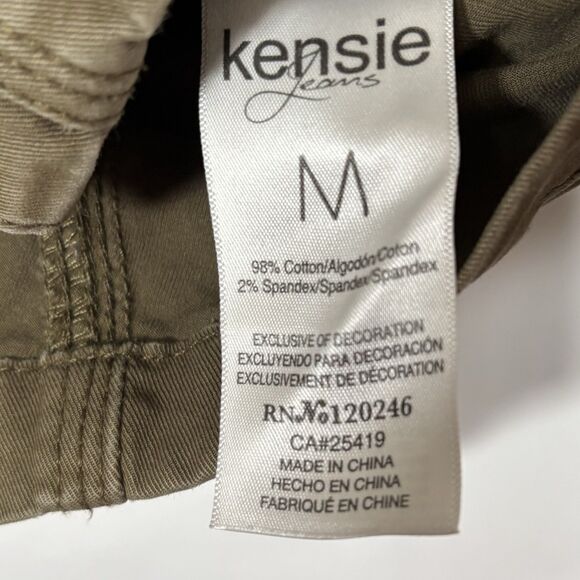 KENSIE JEANS Jacket Army Green Military Style Utility Denim Pockets - Picture 7 of 8
